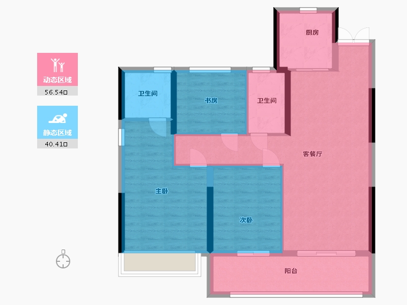 浙江省-温州市-华澜·金茂天成-87.20-户型库-动静分区