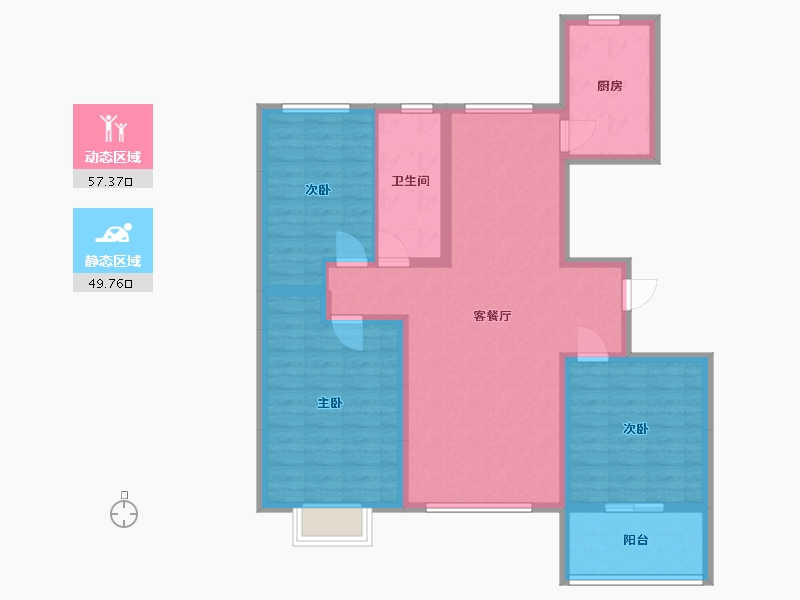 山东省-滨州市-盛豪文苑-95.66-户型库-动静分区