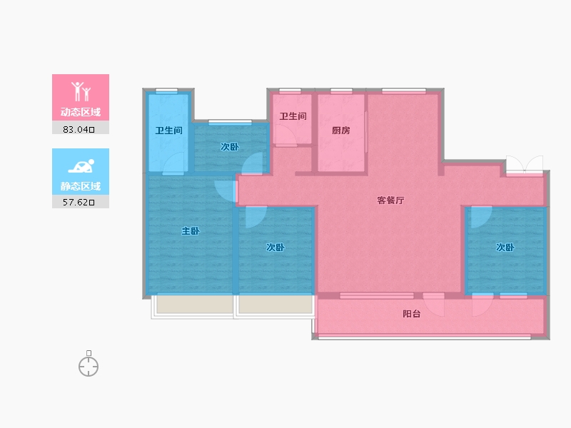 山东省-枣庄市-秀地文昌嘉苑·璟苑-126.41-户型库-动静分区