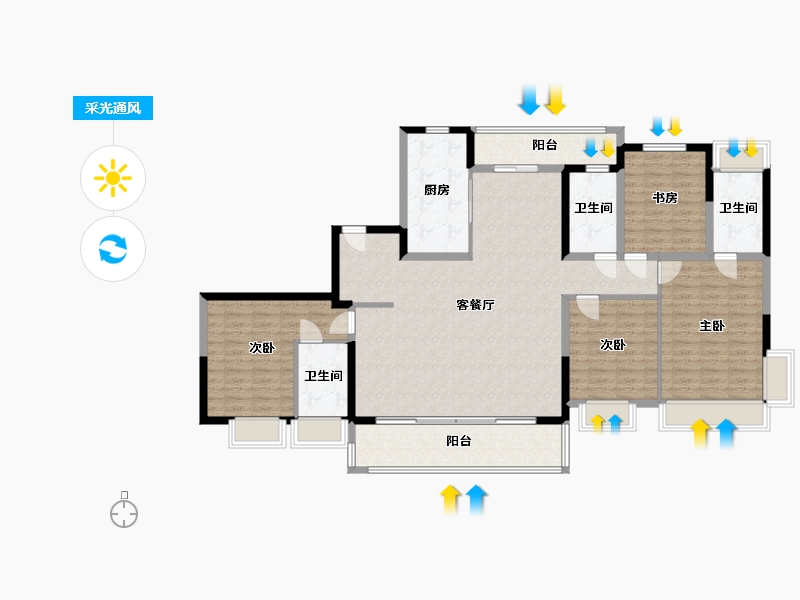 湖南省-长沙市-明昇·望月府-149.32-户型库-采光通风