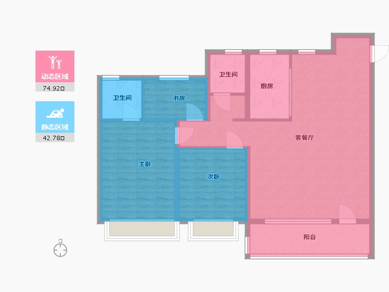 山东省-枣庄市-秀地文昌嘉苑·璟苑-106.40-户型库-动静分区