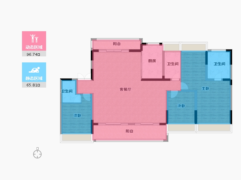 江苏省-扬州市-蝶湖院-148.00-户型库-动静分区