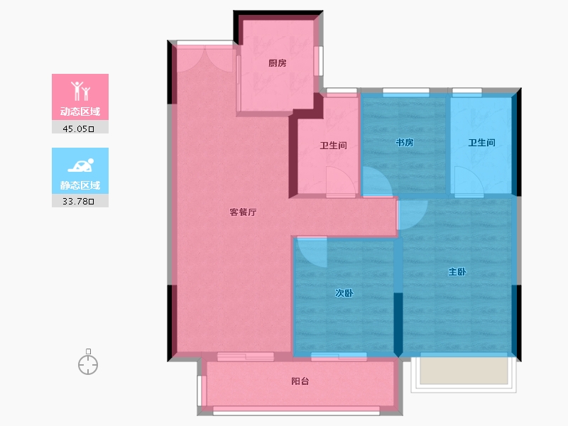 浙江省-绍兴市-振东颐居-70.70-户型库-动静分区