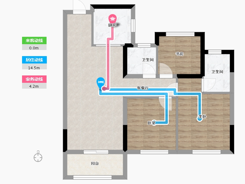 浙江省-温州市-永嘉公园壹号-71.92-户型库-动静线