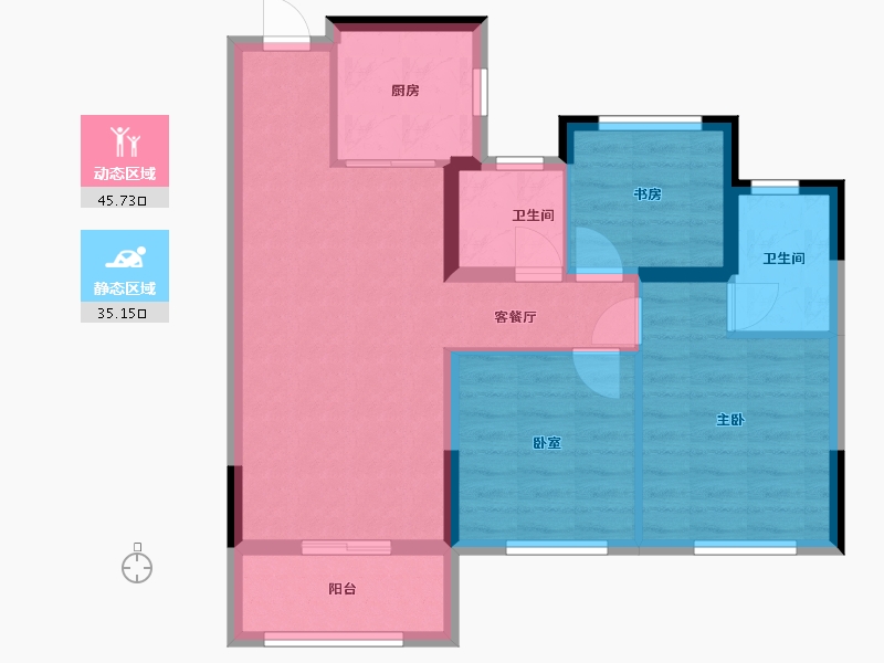 浙江省-温州市-永嘉公园壹号-71.92-户型库-动静分区