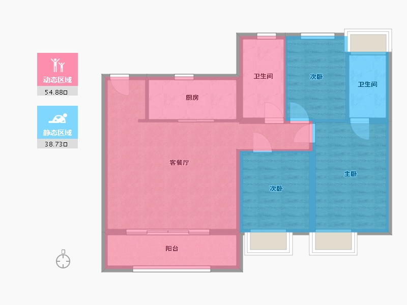 江苏省-扬州市-锦玥府Ⅱ-84.06-户型库-动静分区