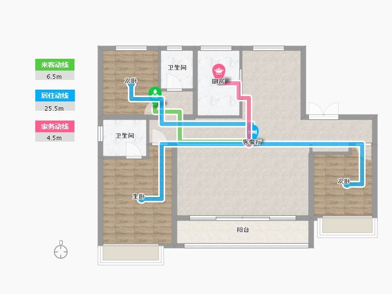 安徽省-黄山市-嘉源未来里-107.42-户型库-动静线