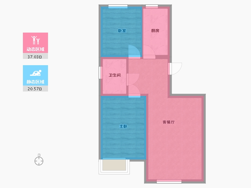 河北省-秦皇岛市-兴桐鑫城-65.71-户型库-动静分区