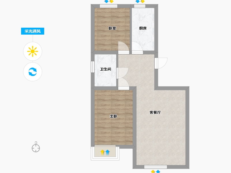 河北省-秦皇岛市-兴桐鑫城-65.71-户型库-采光通风