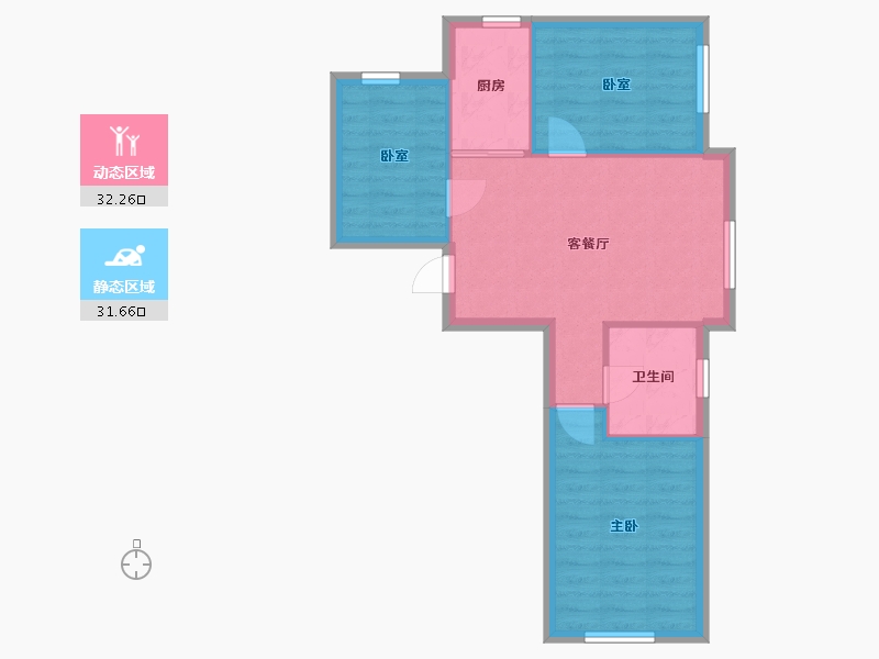 辽宁省-沈阳市-格林阳光城-76.50-户型库-动静分区