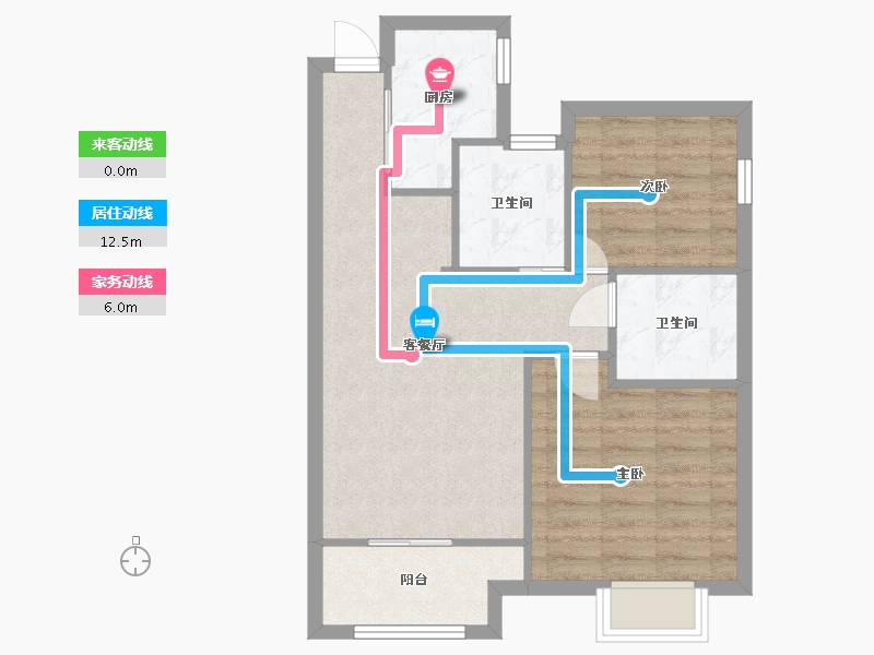 江苏省-镇江市-天玺华府-75.75-户型库-动静线