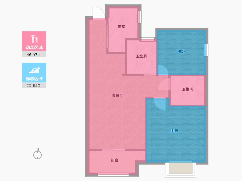 江苏省-镇江市-天玺华府-75.75-户型库-动静分区