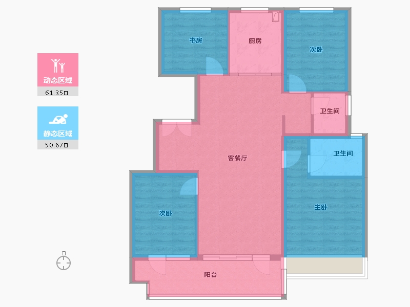 山东省-临沂市-蓝钻壹品-100.00-户型库-动静分区