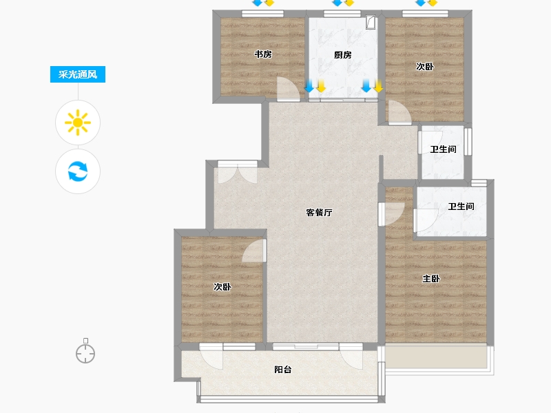 山东省-临沂市-蓝钻壹品-100.00-户型库-采光通风