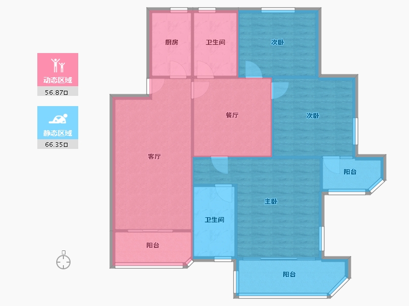 上海-上海市-龙柏公寓-88.00-户型库-动静分区