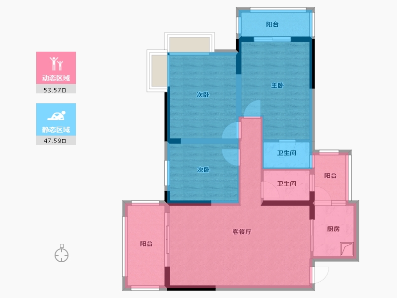 贵州省-毕节市-奥体花园-93.30-户型库-动静分区