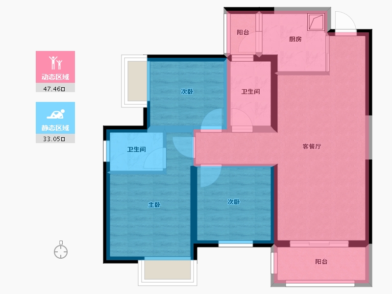 广西壮族自治区-南宁市-轨道御玺君临湾-75.00-户型库-动静分区