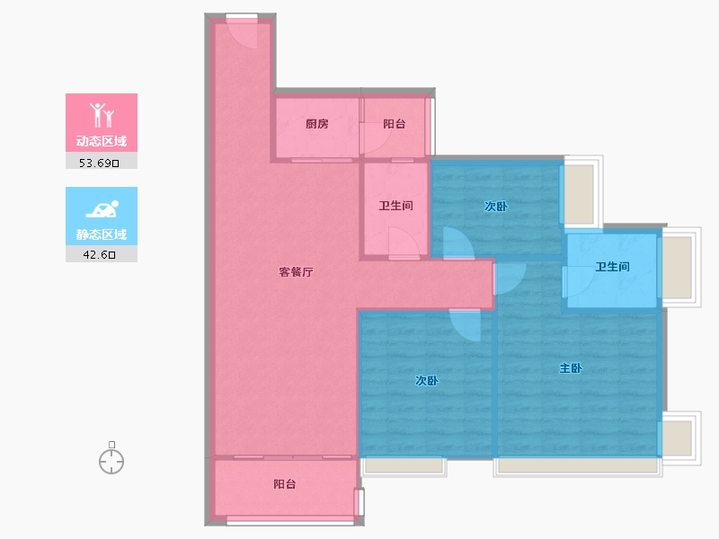 广东省-中山市-逸骏星园-88.42-户型库-动静分区