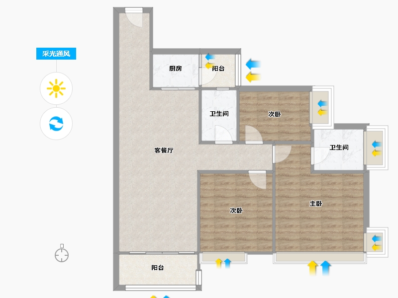 广东省-中山市-逸骏星园-88.42-户型库-采光通风