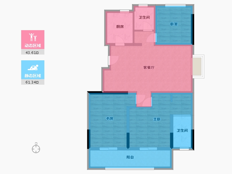 浙江省-台州市-金地翡翠云邸-92.00-户型库-动静分区