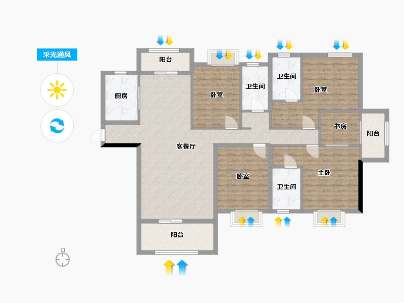 福建省-南平市-武夷国际新城-148.00-户型库-采光通风