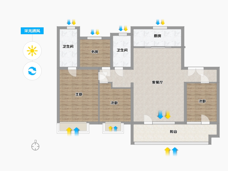 山东省-济宁市-保利城-115.00-户型库-采光通风