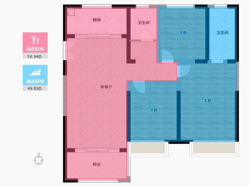 江苏省-连云港市-世纪凤凰城-94.84-户型库-动静分区