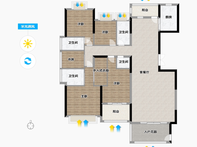 广东省-揭阳市-言成盈禧华府-180.00-户型库-采光通风