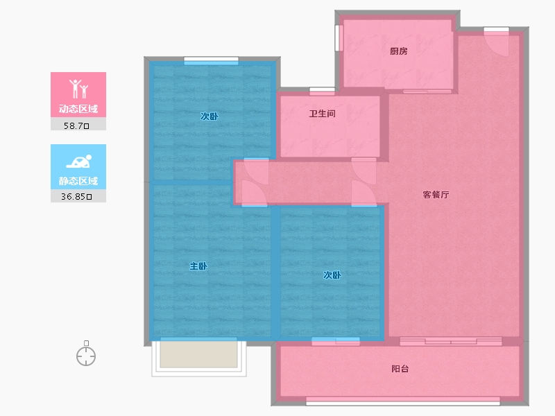 山东省-枣庄市-滕建恒益园-85.81-户型库-动静分区