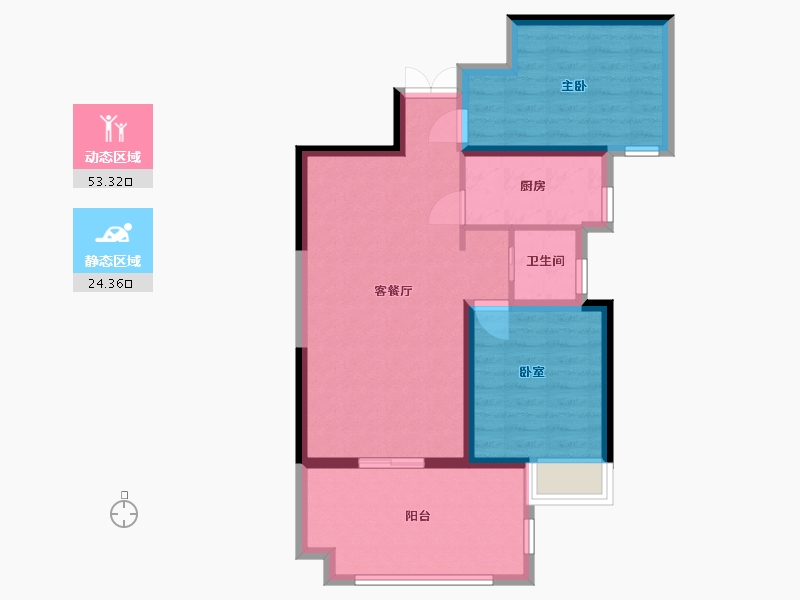 湖南省-长沙市-明发阅江悦府-71.69-户型库-动静分区