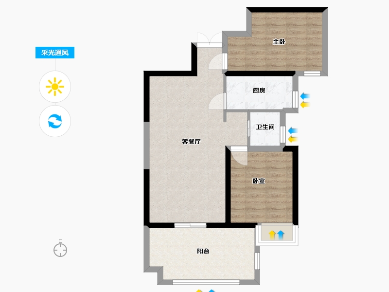 湖南省-长沙市-明发阅江悦府-71.69-户型库-采光通风