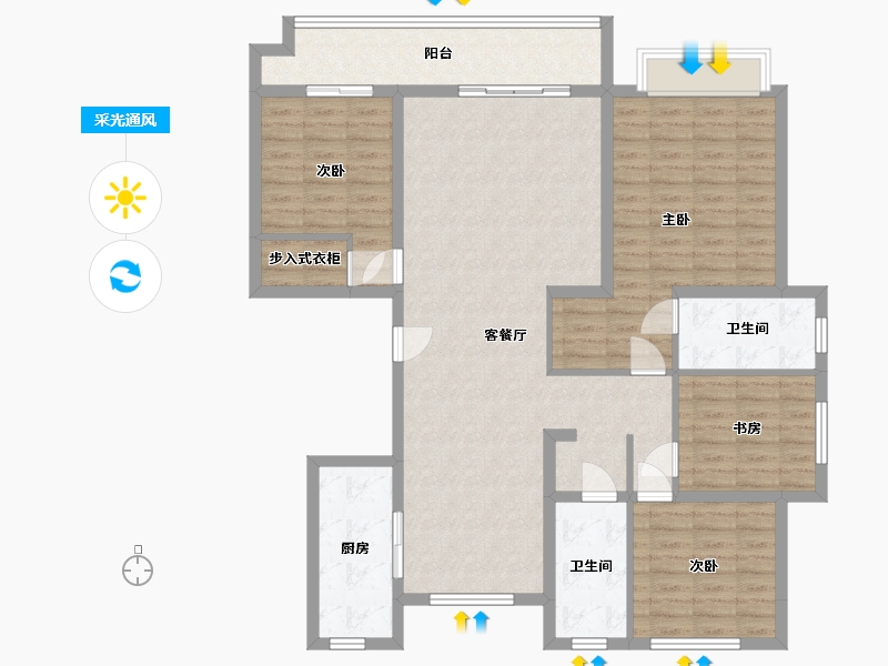 河北省-沧州市-运河樾府-169.00-户型库-采光通风