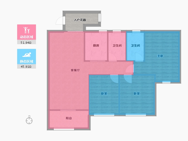 广东省-广州市-元邦山清水秀-85.60-户型库-动静分区