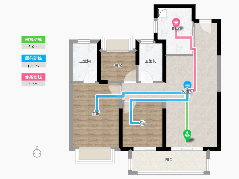 湖北省-武汉市-武汉二十四城-89.60-户型库-动静线