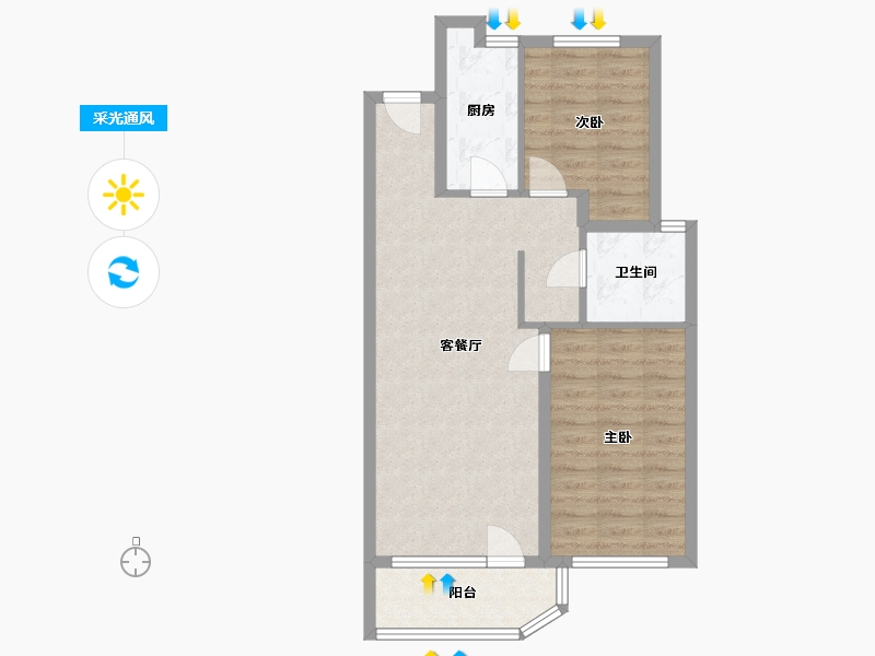 河北省-石家庄市-润江壹号-72.00-户型库-采光通风