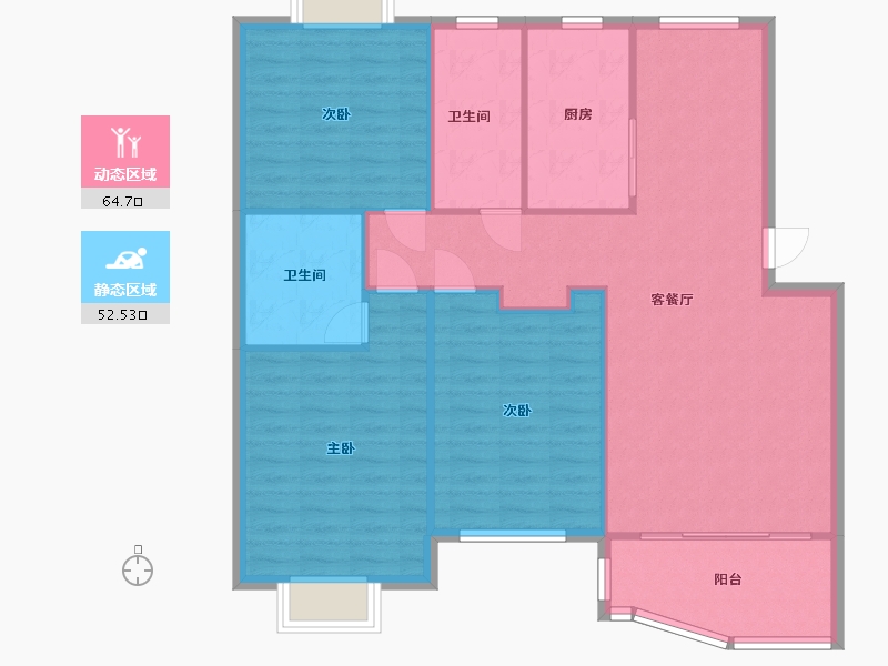 浙江省-嘉兴市-穆湖花园丽景苑-102.40-户型库-动静分区