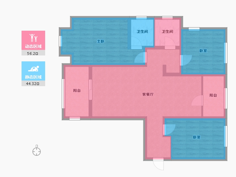 河北省-石家庄市-时代华府-88.00-户型库-动静分区