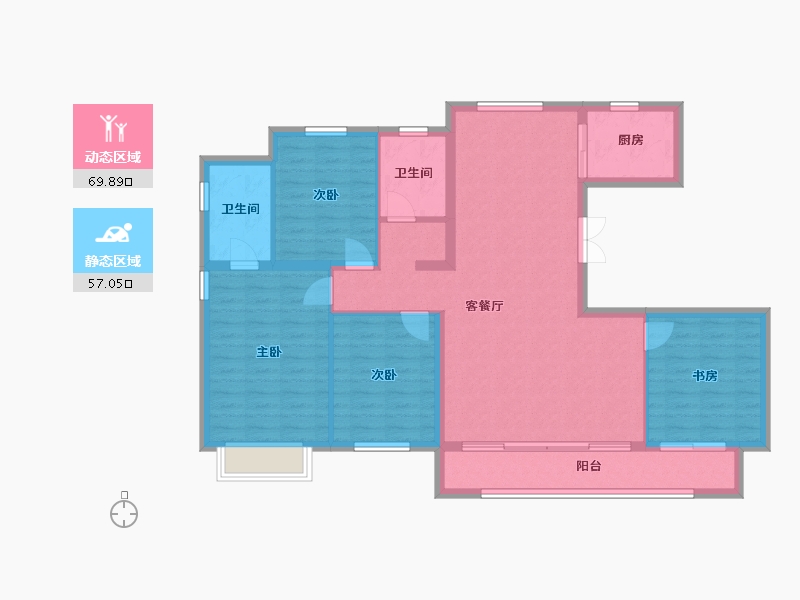 内蒙古自治区-通辽市-华昌澜悦一品-128.00-户型库-动静分区