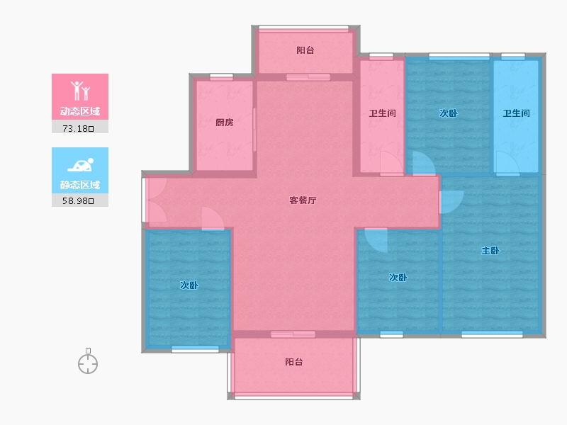 广西壮族自治区-贺州市-碧桂园凯旋城-105.60-户型库-动静分区