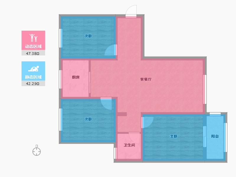 山东省-德州市-德兴城上城-B区-92.00-户型库-动静分区