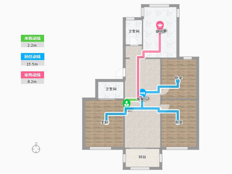 江苏省-苏州市-狮山新苑-87.46-户型库-动静线