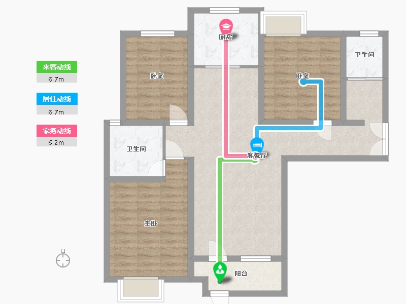 河南省-周口市-天明城名门府邸-106.69-户型库-动静线