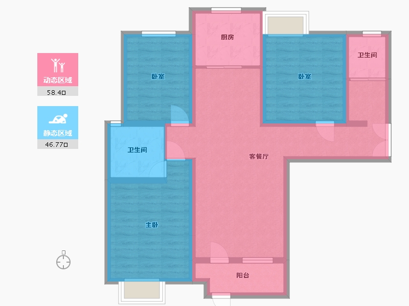 河南省-周口市-天明城名门府邸-106.69-户型库-动静分区