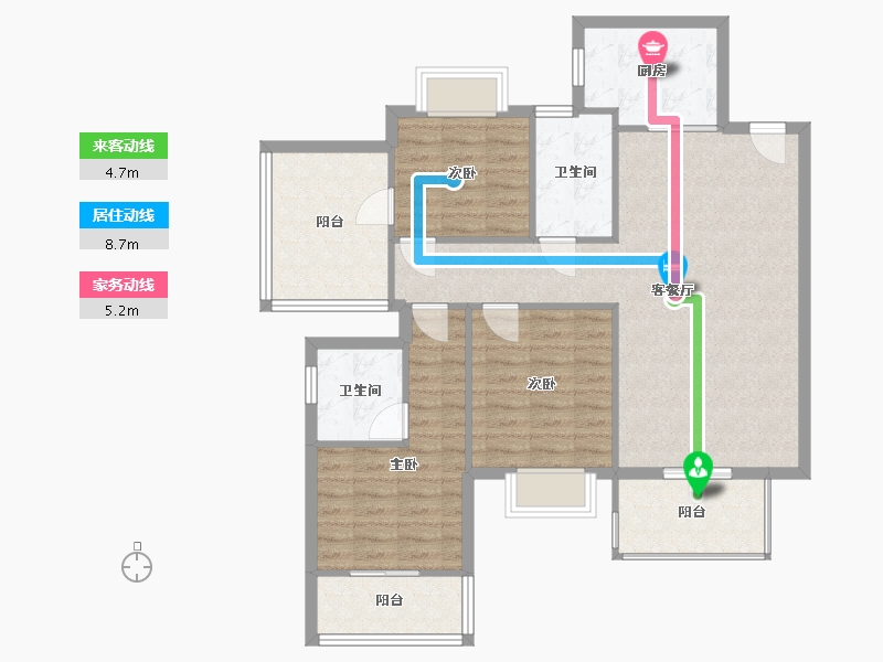 广西壮族自治区-柳州市-荣和公园里-77.60-户型库-动静线