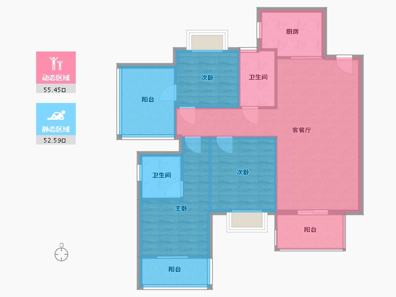 广西壮族自治区-柳州市-荣和公园里-77.60-户型库-动静分区