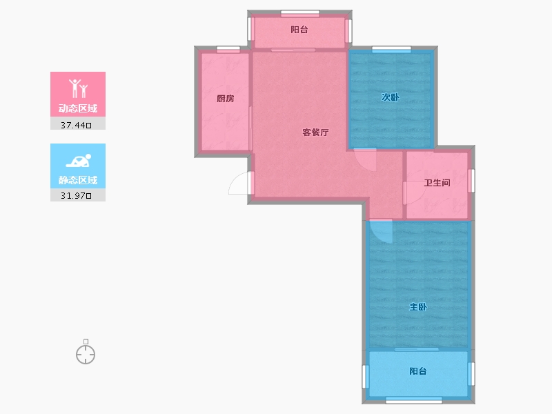 上海-上海市-浦江瑞和城玖街区-60.77-户型库-动静分区