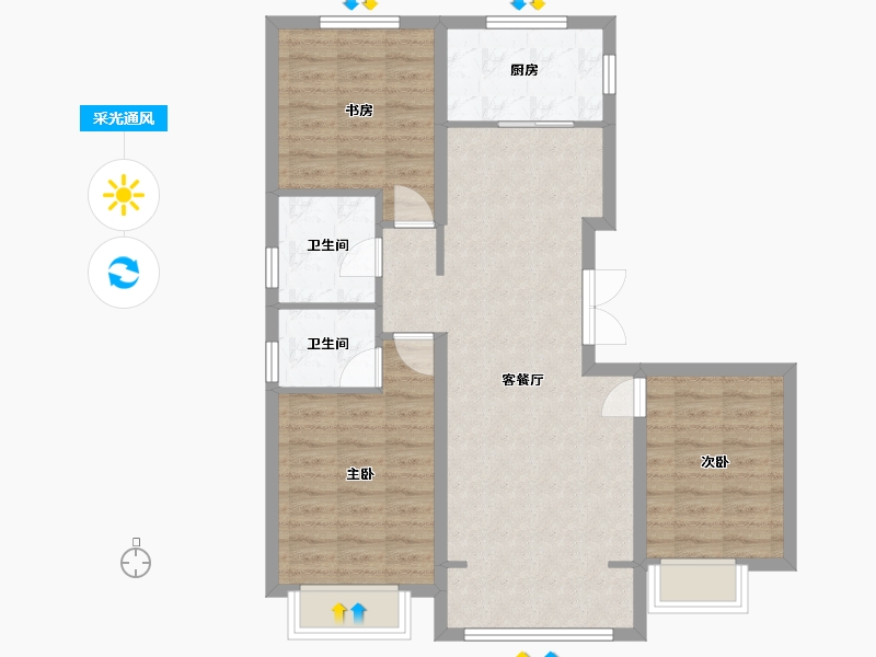 山西省-大同市-文赢华庭-100.00-户型库-采光通风