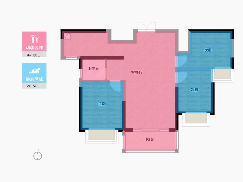 陕西省-榆林市-君悦府-76.00-户型库-动静分区