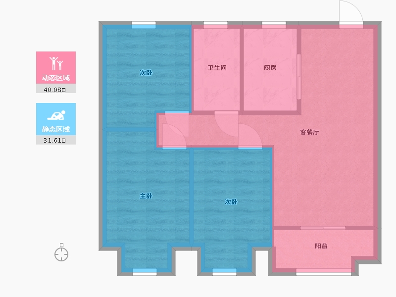 安徽省-芜湖市-芜湖晶宫江南府-69.92-户型库-动静分区