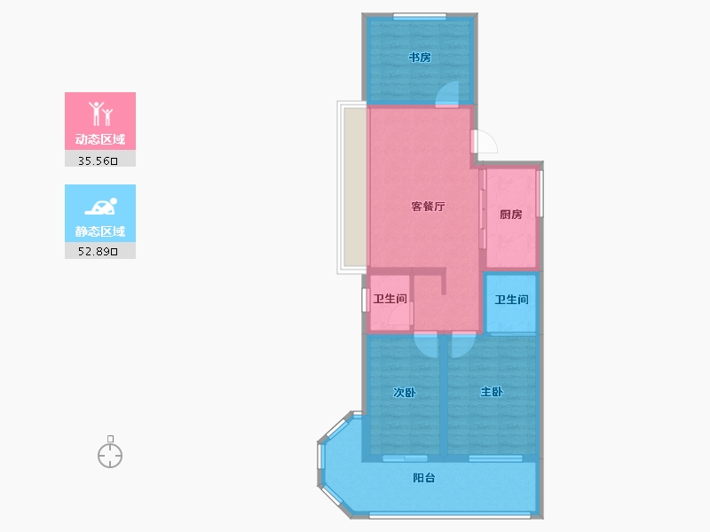 山东省-聊城市-铭仕文苑-85.60-户型库-动静分区